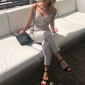 Abercrombie tan jumpsuit - XS